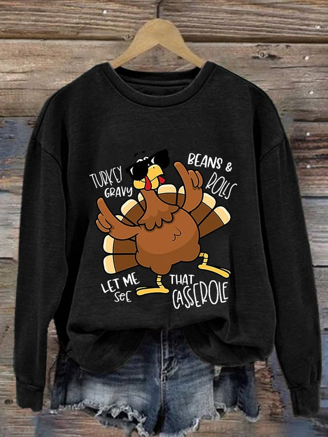 Women'S Thanksgiving Printed Sweatshirt