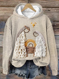 Women's Nativity Print Christmas Hoodie