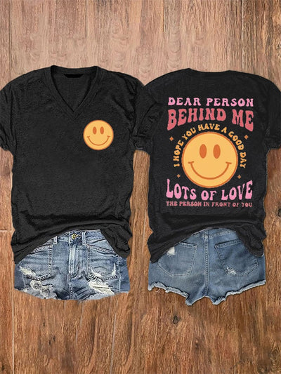 Women's Dear Person Behind Me V-Neck Tee