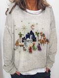 Women's Nativity Print Long Sleeve Top