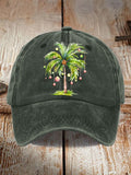 Women's Casual Christmas Palm Tree Print Baseball Cap