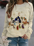 Women's nativity print casual sweatshirt