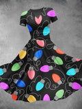 Women's Christmas Gift Christmas Neon Lights Art Design Print Maxi Dress