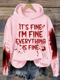 It'S Fine It'S Fine Everyting Is Fine Halloween Women'S Printed Casual Long-Sleeved Sweatshirt