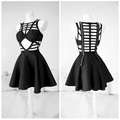 Gothic Dark Strips Bandaged Cutout Caged Dress