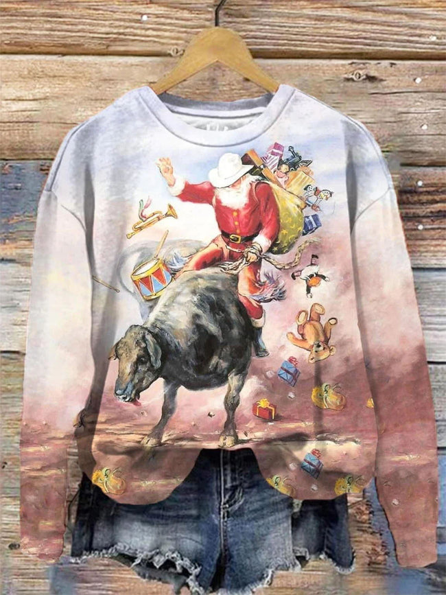 Santa Claus Print Sweatshirt