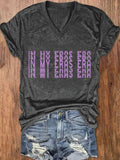 Women's In My Eras Era Print V Neck T-Shirt