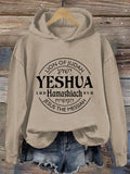 🔥BUY 3 GET 15% OFF🔥Women's Yeshua Hamashiach Jesus is Messiah Printed Casual Hoodie