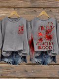 I'M Ok It'S Not My Blood Halloween Women's Printed Long Sleeve Sweatshirt