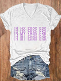 Women's In My Eras Era Print V Neck T-Shirt