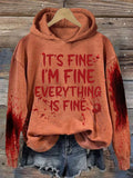 It'S Fine It'S Fine Everyting Is Fine Halloween Women'S Printed Casual Long-Sleeved Sweatshirt