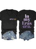 Women's In My Eras Era Print V Neck T-Shirt