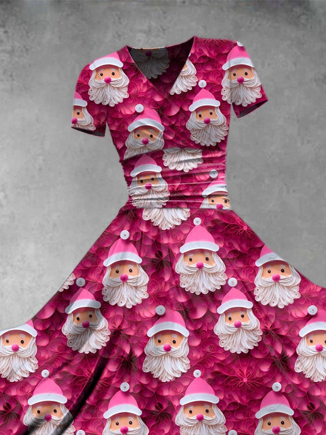 Women's  Christmas  Santa  Print Casual Dress