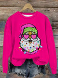 Women's Shiny Santa Print Sweatshirt