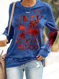 I'M Ok It'S Not My Blood Women's Casual Printed  Hoodie