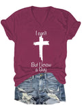 Women's Casual I Can'T But I Know A Guy Printed Short Sleeve T-Shirt