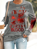 I'M Ok It'S Not My Blood Women's Casual Printed  Hoodie