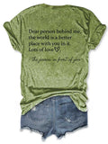 The World Is A Better Place With You In It Print V-neck Short Sleeve T-shirt