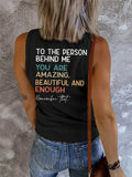 Women's To The Person Behind Me You Matter Button V Neck Vest