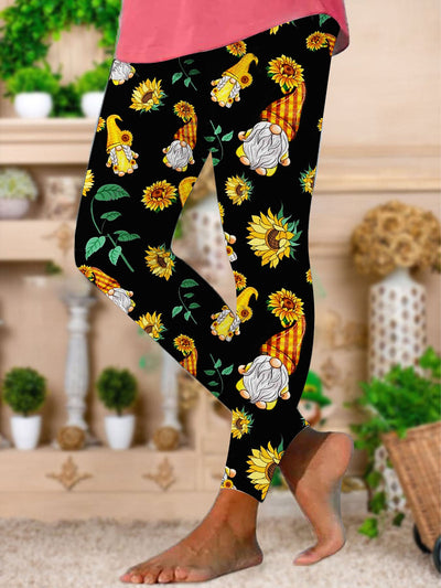 Women's Sunflower Gnome Print Leggings