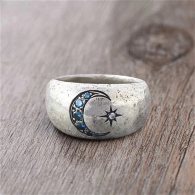 Vintage Moon And Star Ring