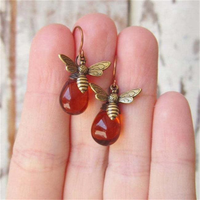 Vintage Bee Drop Earrings