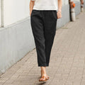 Solid Cotton Linen Pants