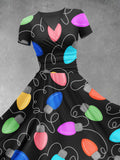 Women's Christmas Gift Christmas Neon Lights Art Design Print Maxi Dress