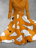 Women's   Halloween Ghost Print Two Piece Dress