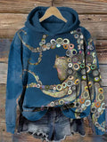 Colorful Octopus Oil Painting Print Hoodie