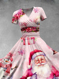 Women's  Christmas Santa  Art Print Casual Dress