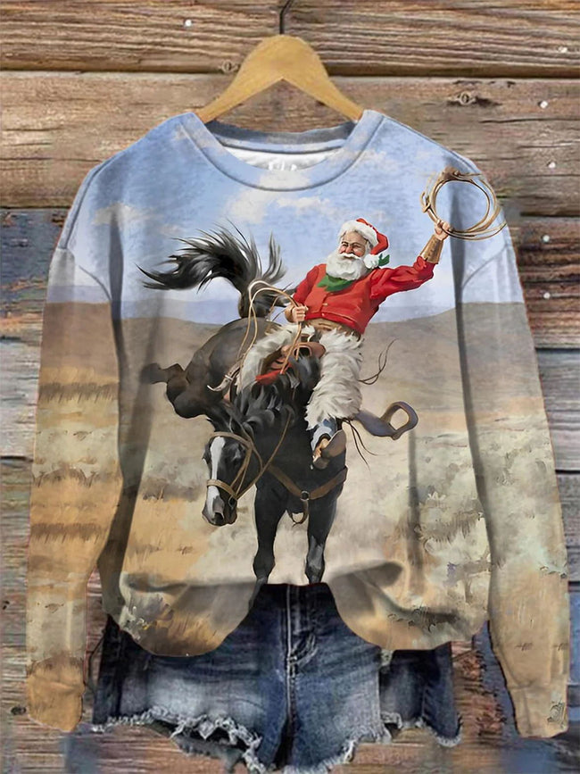 Women's Christmas Cow Print Sweatshirt