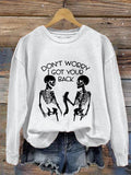 Women's I Got Your Back Skeleton Crew Neck Sweatshirt