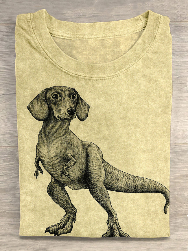 Vintage Fun Dog Art Print T-Shirt