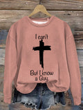 Women's Casual I Can'T But I Know A Guy Printed Long Sleeve Sweatshirt