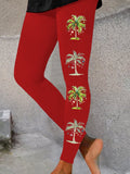 Women'S Casual Merry Chrismas Printed Leggings