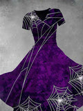 BUY 3 GET 10% OFFWomen's Vintage Spider Web Print Dress