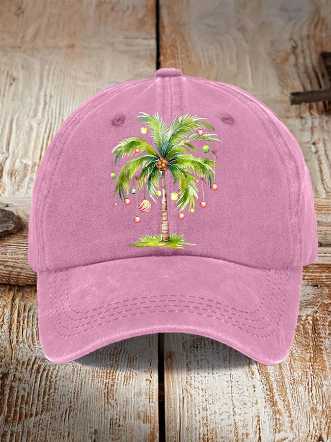 Women's Casual Christmas Palm Tree Print Baseball Cap