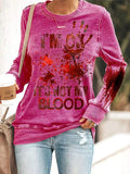 I'M Ok It'S Not My Blood Women's Casual Printed  Hoodie