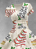 Women's Christmas Gift Christma Tree Cake Print Design Maxi Dress