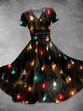 Women's  Christmas Lights Art Print Casual Dress