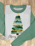 Christmas Tree  Print Casual Long Sleeve Top