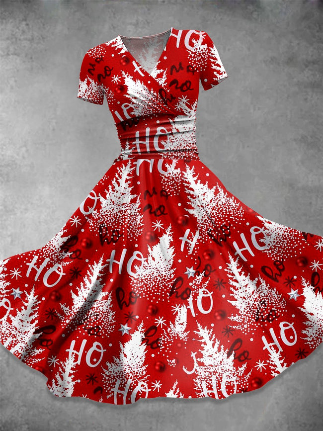Women's Christmas  Tree Print Casual Dress