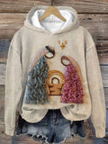 Women's Nativity Print Christmas Hoodie