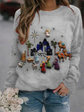 Women's nativity print casual sweatshirt