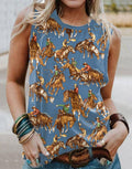 Women'S Vintage Printed Sleeveless Vest