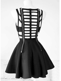 Gothic Dark Strips Bandaged Cutout Caged Dress