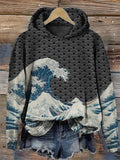 The Great Wave Off Kanagawa Inspired Japanese Art Print Hoodie