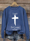 Women's Casual I Can'T But I Know A Guy Printed Long Sleeve Sweatshirt