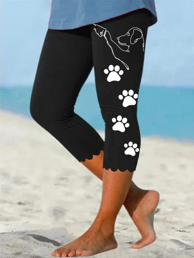 Dog Print Casual Leggings